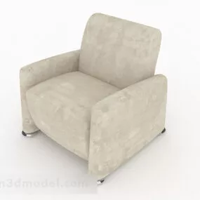 Light Brown Minimalist Single Sofa 3d model