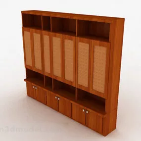 Light Brown Multi-door Multi-layer Wardrobe 3d model