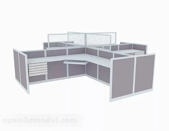 Light Brown Office Working Desk 3d model Light Brown Office Working Desk 3d model