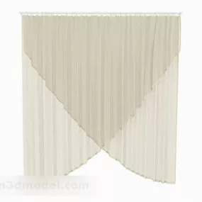 Light Brown Simple Home Curtains 3d model