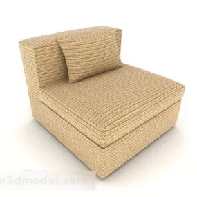 Light Brown Square Single Sofa 3d model