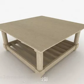 Brown Wooden Coffee Table Furniture V9 3d model