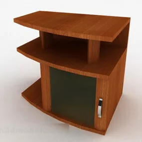 Wooden Fan Shaped Display Cabinet 3d model