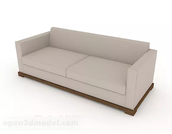 Light Gray Minimalist Wooden Double Sofa 3d model Light Gray Minimalist Wooden Double Sofa 3d model