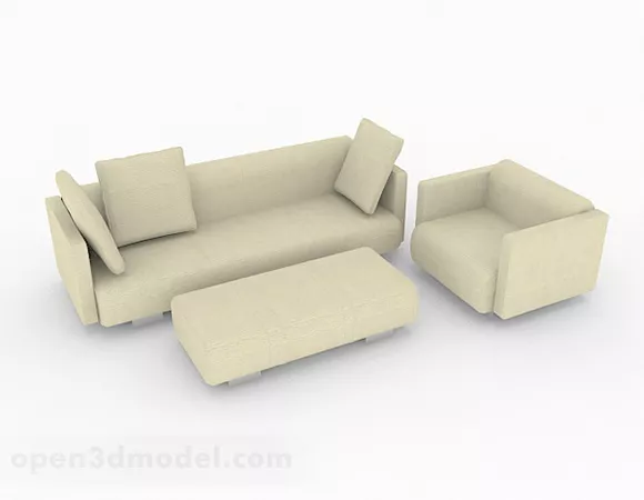 Light Green Sofa Set Furniture Design 3d model Light Green Sofa Set Furniture Design 3d model