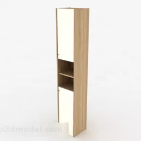 Light Wood Color Mirror Door Lockers 3d model