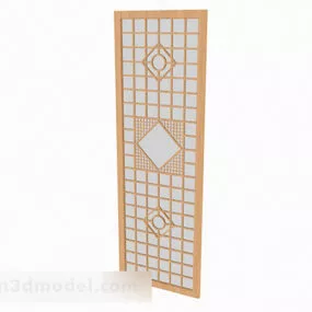 Light Wood Square Carving Screen 3d model