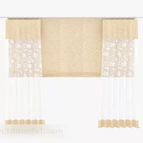 Light Yellow Lace Curtain 3d model