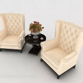 Light Yellow Single Sofa 3d model