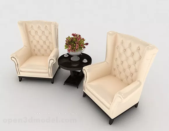 Light Yellow Single Sofa 3d model Light Yellow Single Sofa 3d model