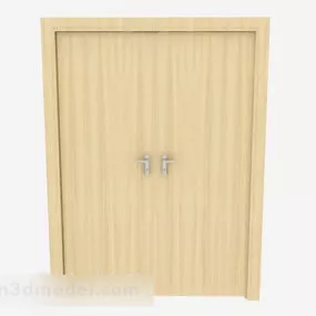 Light Yellow Wooden Door 3d model