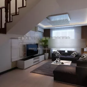 Living Room Design Interior V2 3d model