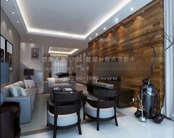 Transitional Furniture Living Room Interior 3d model Transitional Furniture Living Room Interior 3d model