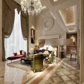 Living Room Classic Decor 3d model