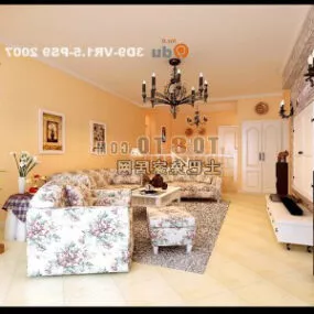 Living Room Country Furniture Interior 3d model