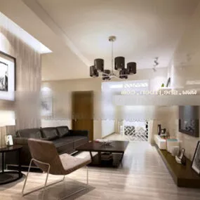 Living Room Modern Decoration Interior 3d model