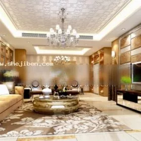 Living Room Neo Classic Style Interior 3d model