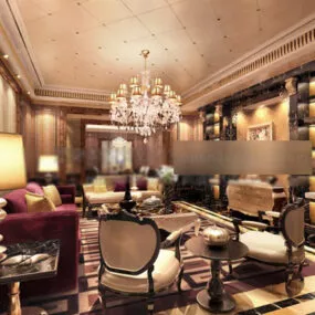 Asian Living Room Classic Furniture 3d model