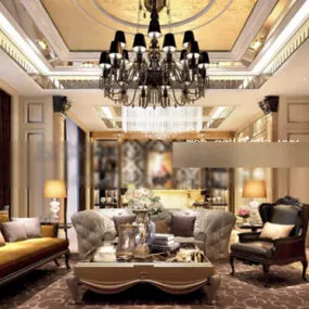 Living Room Design Interior V3 3d model