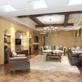 Classic Furniture Living Room Interior 3d model