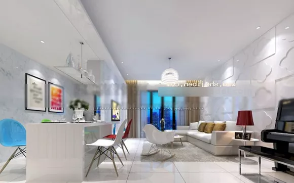 Simple Style Living Room Interior V2 3d model Simple Style Living Room Interior V2 3d model