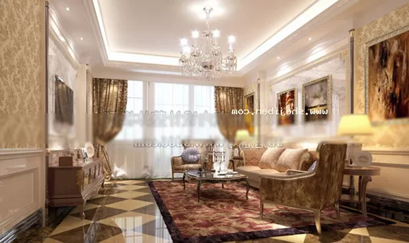 Classic Living Room Design V1 Interior 3d model Classic Living Room Design V1 Interior 3d model