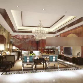 Classic Living Room Interior V1 3d model