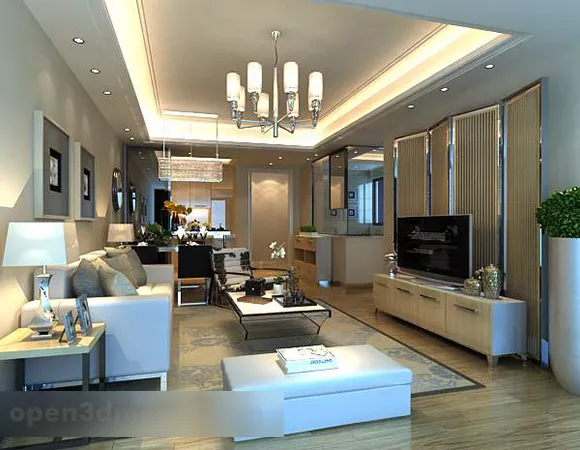 Living Room Tv Wall Screen Interior 3d model Living Room Tv Wall Screen Interior 3d model