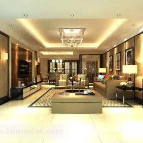 Living Room Carpet Interior 3d model