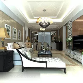 Living Room Coffee Table Interior 3d model