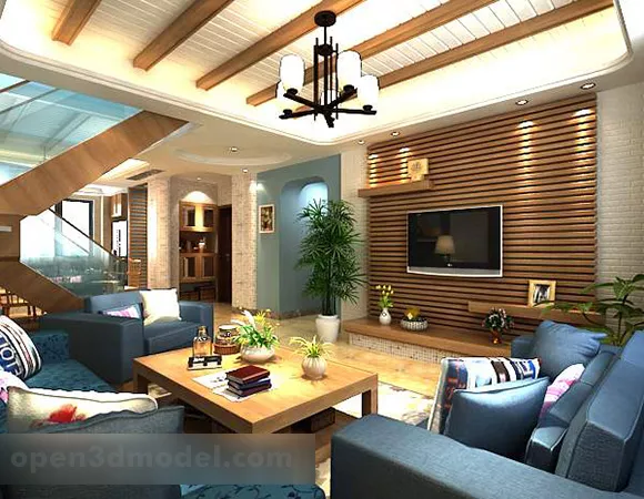 Living Room Tv Wall Decor Interior 3d model Living Room Tv Wall Decor Interior 3d model