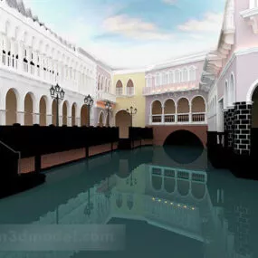 Exterior Venice Ancient Building 3d model