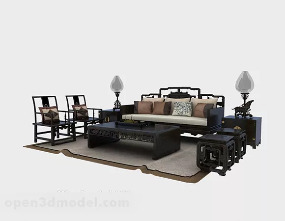 Luxury Chinese Style Sofa Set 3d model Luxury Chinese Style Sofa Set 3d model