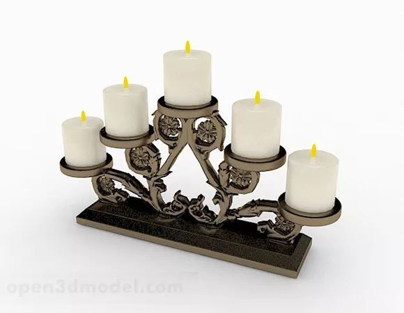 Decorative Red Candlestick Light Modern Style 3d model
