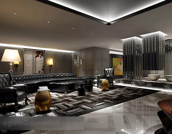 Luxury Living Room Design Interior 3d model Luxury Living Room Design Interior 3d model