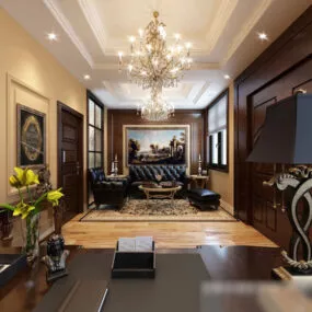 Manager Room Chandelier Design Interior 3d model