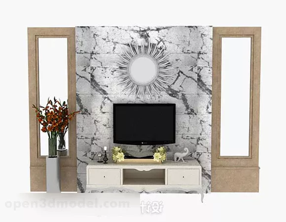 Marble Tv Background Wall 3d model Marble Tv Background Wall 3d model