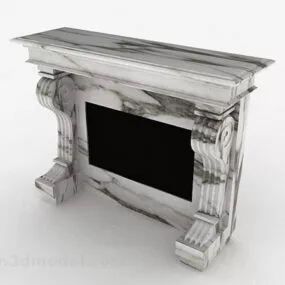 Marble Fireplace V1 3d model