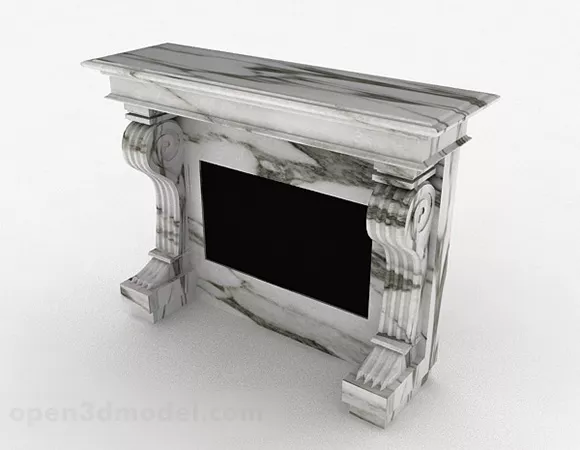 Stone Marble Fireplace French 3d model