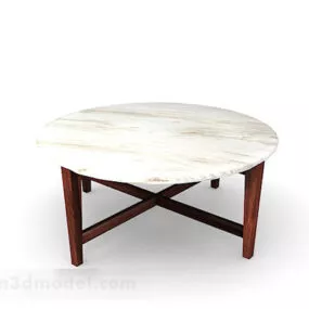Marble Round Dining Table 3d model