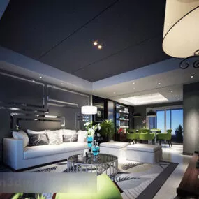 Mashup Living Room Interior 3d model