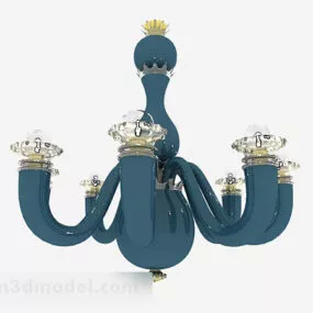 Mediterranean Blue Chandelier 3d model