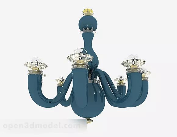 Mediterranean Blue Chandelier 3d model Mediterranean Blue Chandelier 3d model