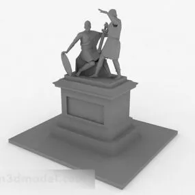 Mediterranean Egyptian Soldier Statue 3d model