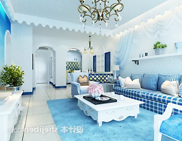 Mediterranean Style Living Room Interior 3d model Mediterranean Style Living Room Interior 3d model