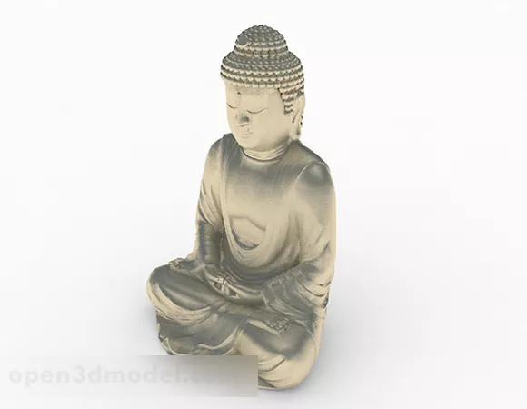 Statue Metal Buddha 3d model Statue Metal Buddha 3d model