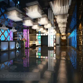 Modern Karaoke Bar Hall Interior 3d model