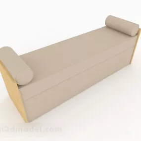 Modern Beige Long Footstool 3d model