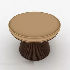 Modern Round Beige Stool 3d model