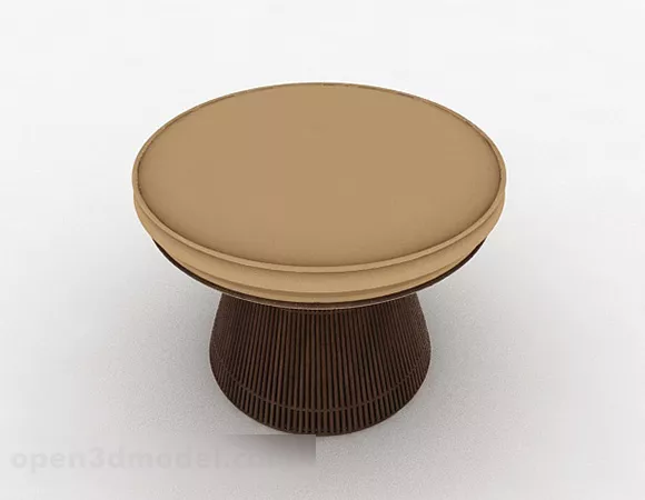 Modern Round Beige Stool 3d model Modern Round Beige Stool 3d model